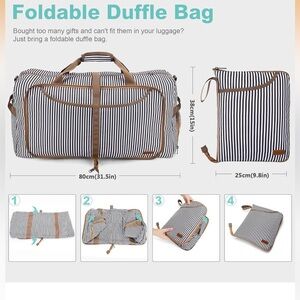 Classic Striped Duffel Bag travel weekender overnight waterproof 120L Men Woman